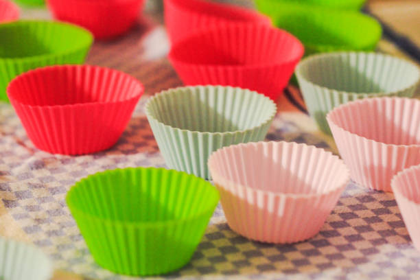 colorful cake pan waiting for the dough