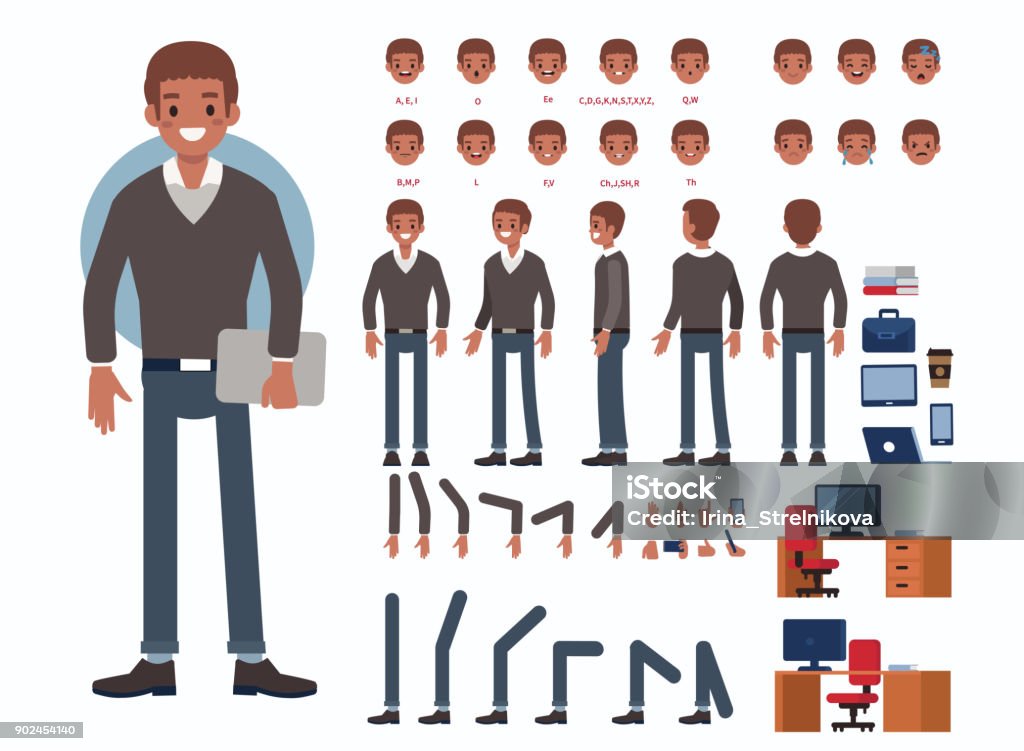 hombre de negocios africanos - arte vectorial de Personaje libre de derechos