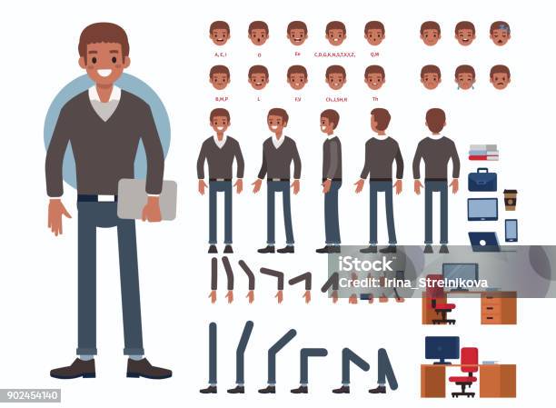 Ilustración de Hombre De Negocios Africanos y más Vectores Libres de Derechos de Personaje - Personaje, Grupo de objetos, Trabajador de construcción