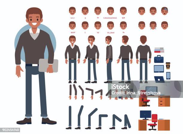 African Business Man Stock Illustration - Download Image Now - Characters, Construction Worker, Group Of Objects