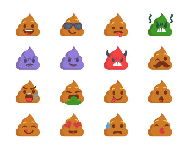 poop emoji - shit faced stock-grafiken, -clipart, -cartoons und -symbole