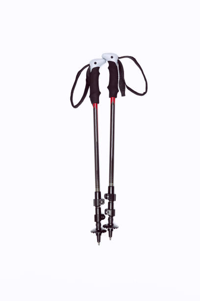 istock Black trekking stick isolated, lie on a white background 902459290