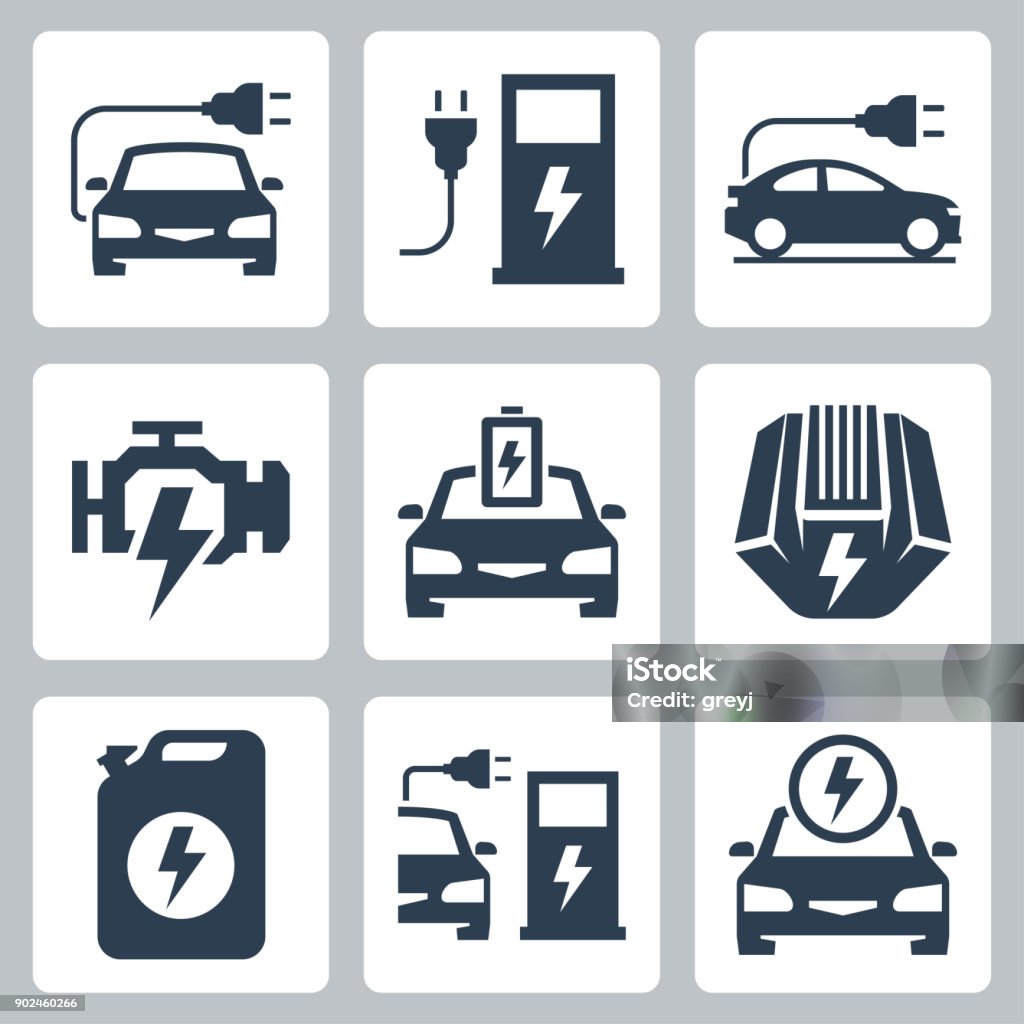 Electric powered car vector icon illustration Electrical Equipment stock vector