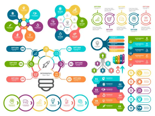 Vector illustration of Business diagrams and Infographic Elements.