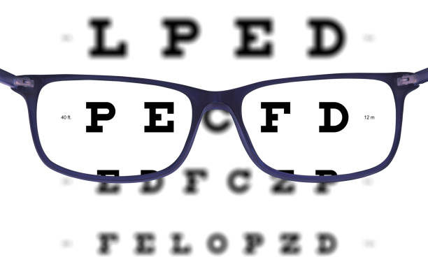 istock Glasses seen from inside, isolated on white, eye exam chart 902468392