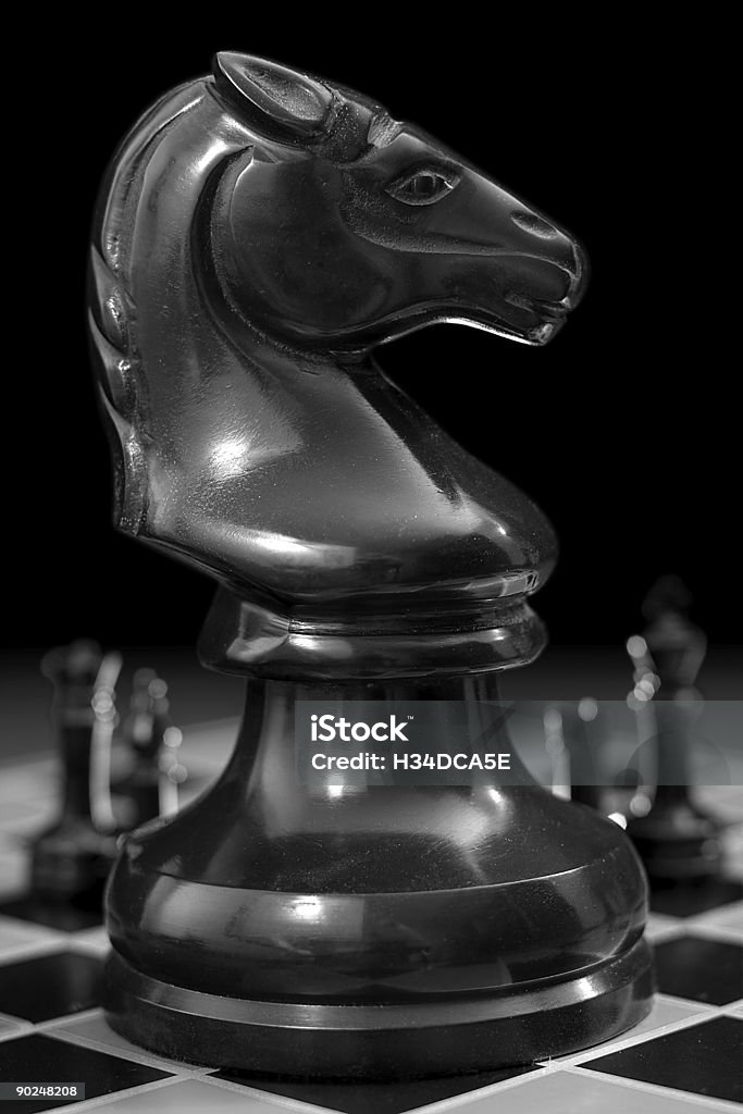 Xadrez Knight domínio – preto & branco - Foto de stock de Autoridade royalty-free