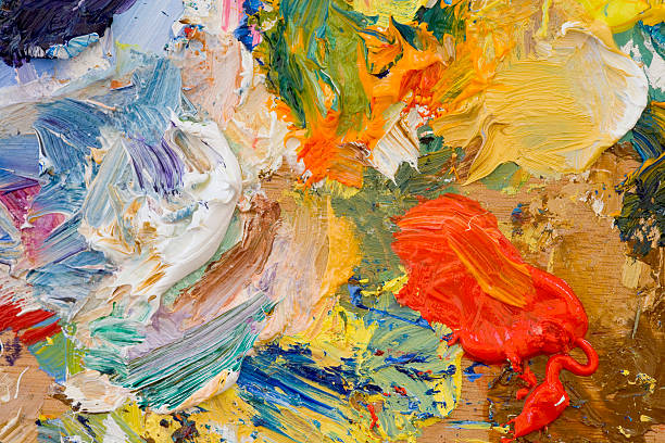 istock Artists oil painting palette 90248677