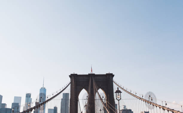 istock Low Angle View Of Brooklyn Bridge Against Clear Sky 902487388