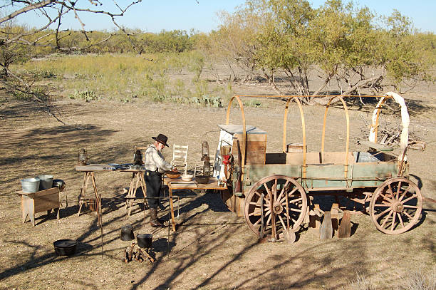 Chuck Wagon and Cook  chuck wagon stock pictures, royalty-free photos & images