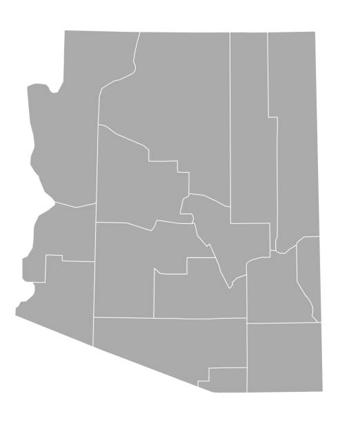mapa arizony - arizona stock illustrations