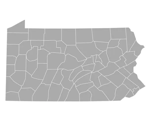 Vector illustration of Map of Pennsylvania