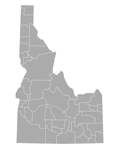 Vector illustration of Map of Idaho