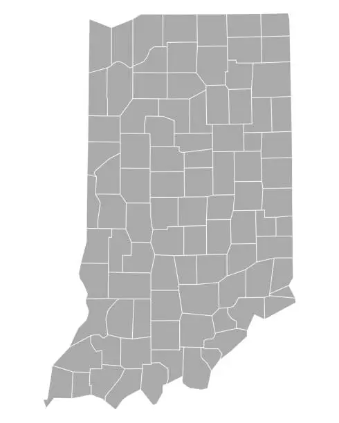 Vector illustration of Map of Indiana