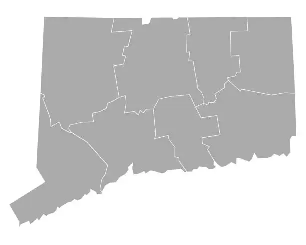 Vector illustration of Map of Connecticut