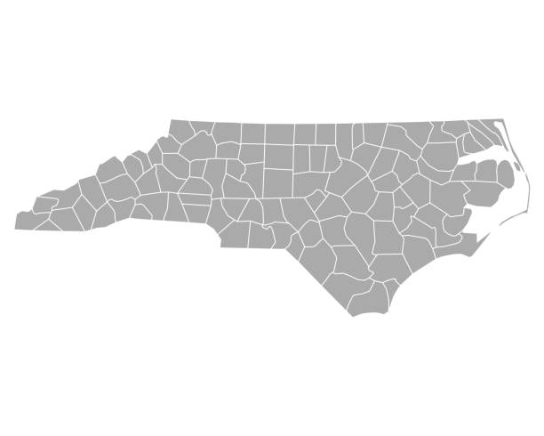 illustrazioni stock, clip art, cartoni animati e icone di tendenza di mappa della carolina del nord - carolina del nord stato usa