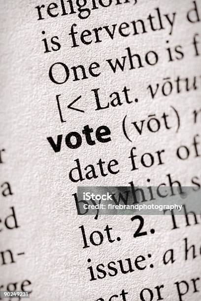 Foto de Dicionário Série De Política Votação e mais fotos de stock de Votar - Votar, Palavra Única, Desfocado - Foco