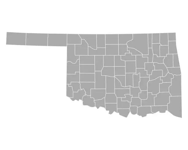Vector illustration of Map of Oklahoma