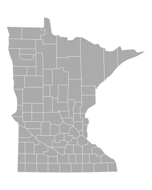 ilustraciones, imágenes clip art, dibujos animados e iconos de stock de mapa de minnesota - minnesota