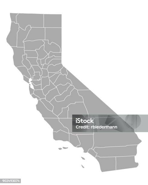 Map Of California Stock Illustration - Download Image Now - California, Map, District