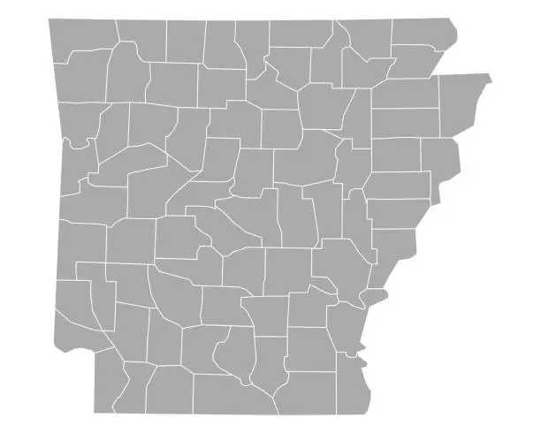 Vector illustration of Map of Arkansas