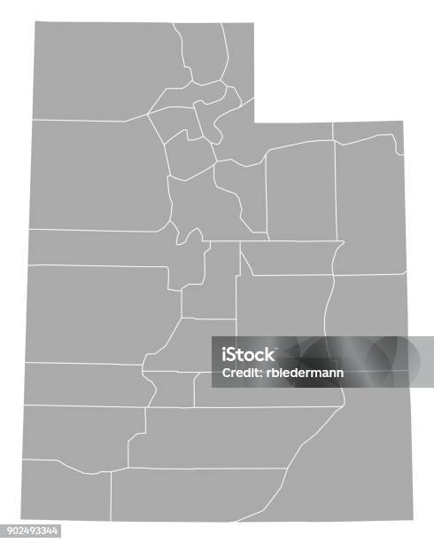 Map Of Utah Stock Illustration - Download Image Now - Utah, Map, Vector