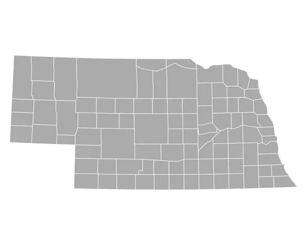 Vector illustration of Map of Nebraska