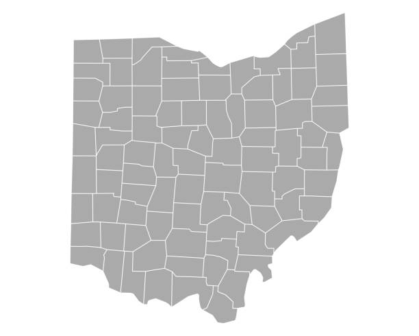 Map of Ohio Map of Ohio counties stock illustrations