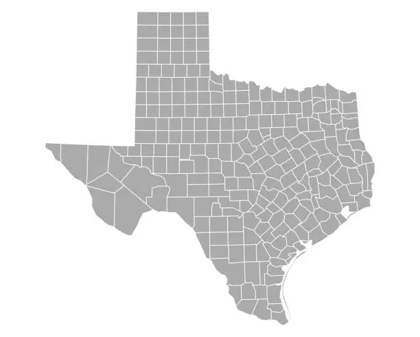 Vector illustration of Map of Texas