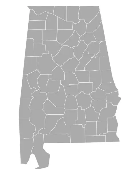 Vector illustration of Map of Alabama