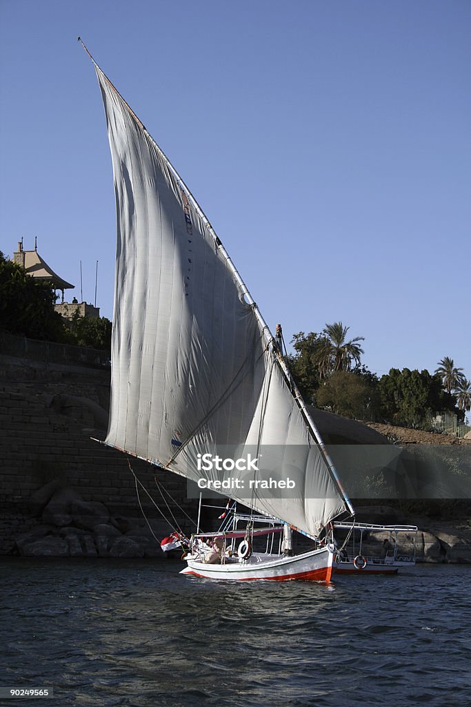 Felucca sailing in Nile river - Egypt  Africa Stock Photo