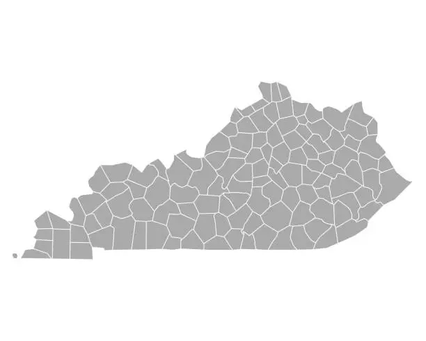 Vector illustration of Map of Kentucky