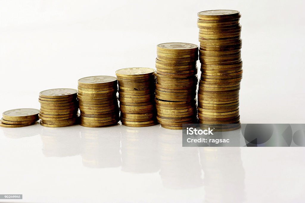 Denaro grafico a barre - Foto stock royalty-free di Basso - Posizione descrittiva