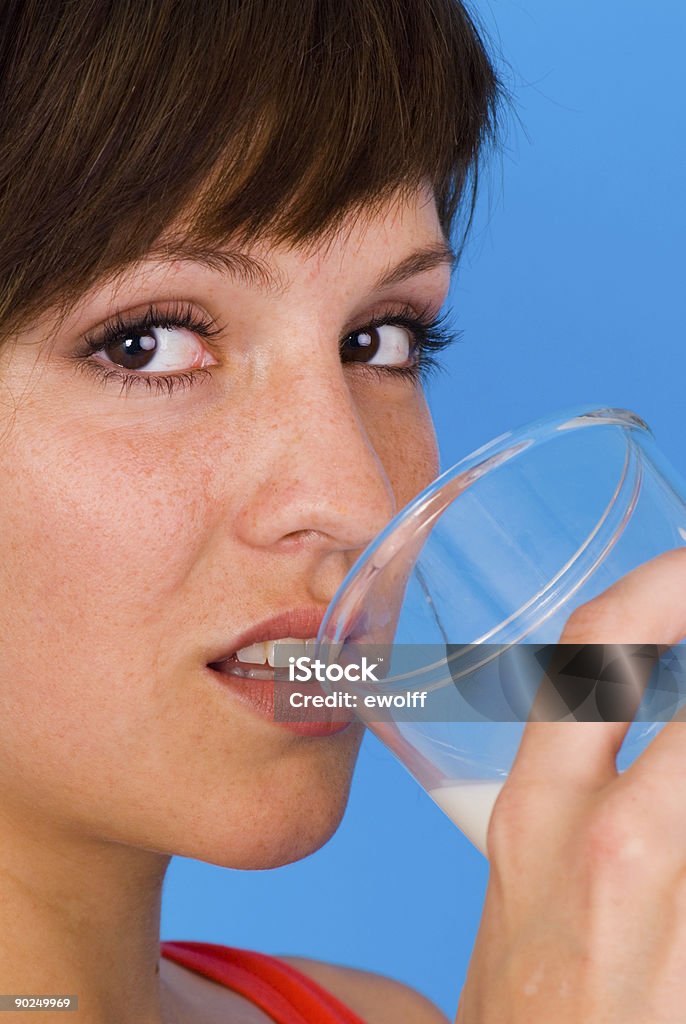 Glas Milch - Lizenzfrei Attraktive Frau Stock-Foto