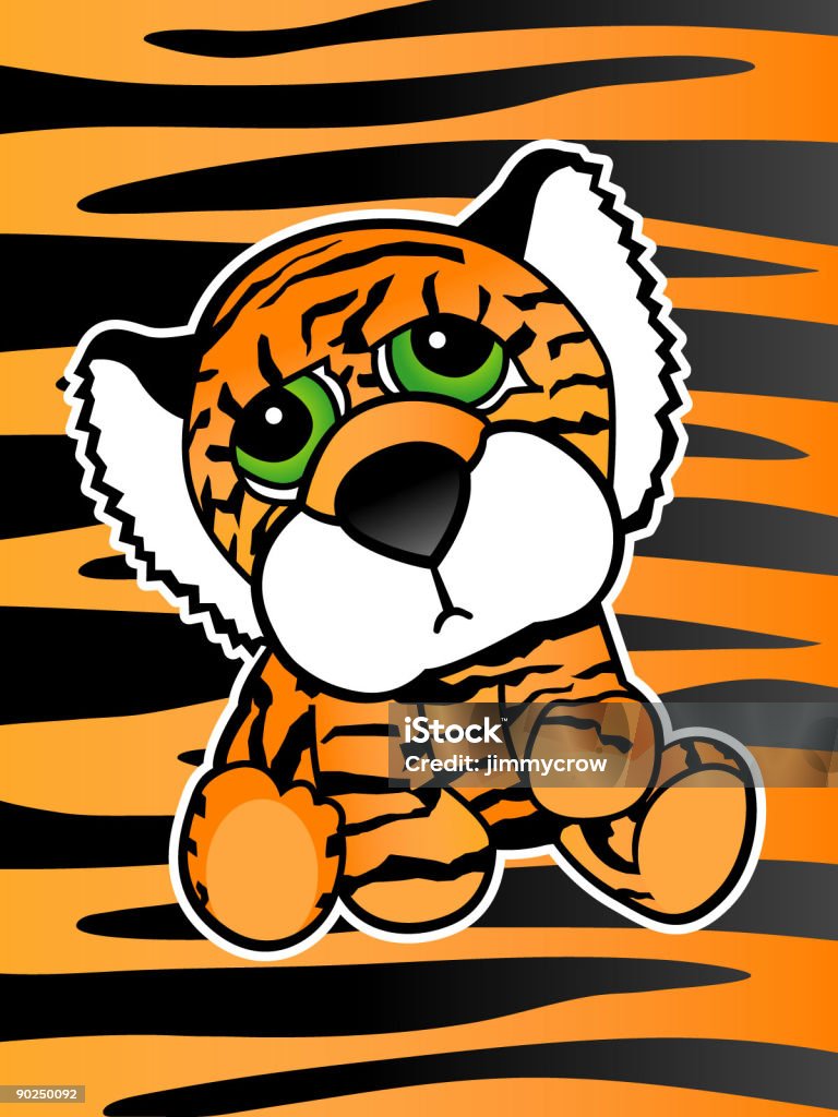 Cute baby Tiger illustration with Stripes  Big Tigger - Radio Personality stock illustration