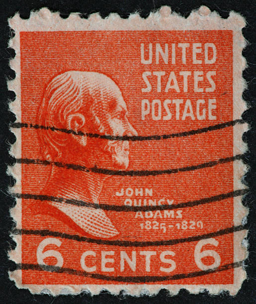 bollo di john quincy adams - president postage stamp profile usa foto e immagini stock