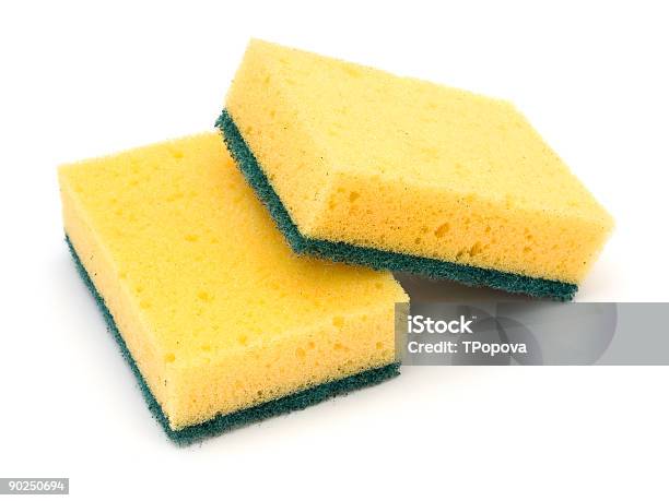 Zwei Reinigung Schwämme Stockfoto und mehr Bilder von Gelb - Gelb, Tisch, Waschschwamm