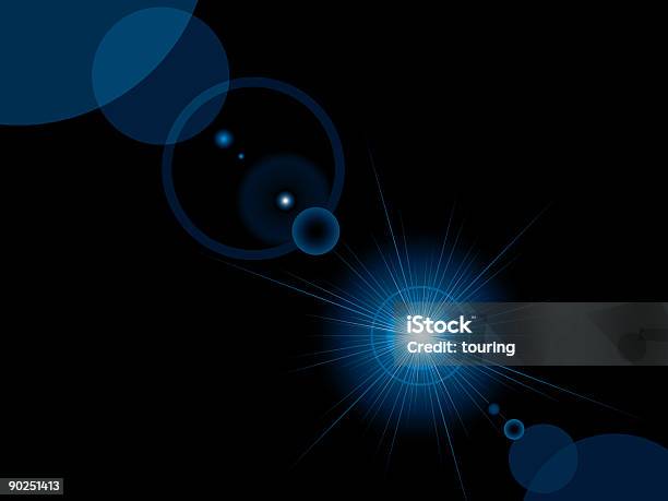 Blue Lens Flare Stock Illustration - Download Image Now - Backgrounds, Black Color, Blue