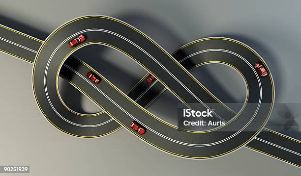 Photo libre de droit de Autoroute Nouée Dans Un Bungle banque d'images et plus d'images libres de droit de Infini - Infini, Route, Forme tridimensionnelle