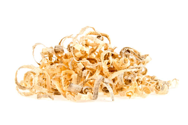 istock Wood shavings isolated on white background 902520958