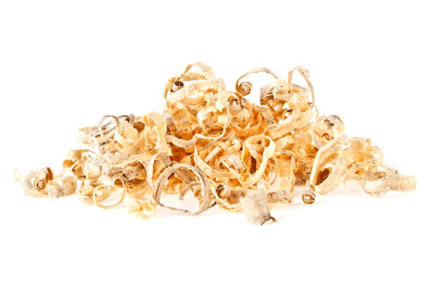 istock Wood shavings isolated on white background 902520966