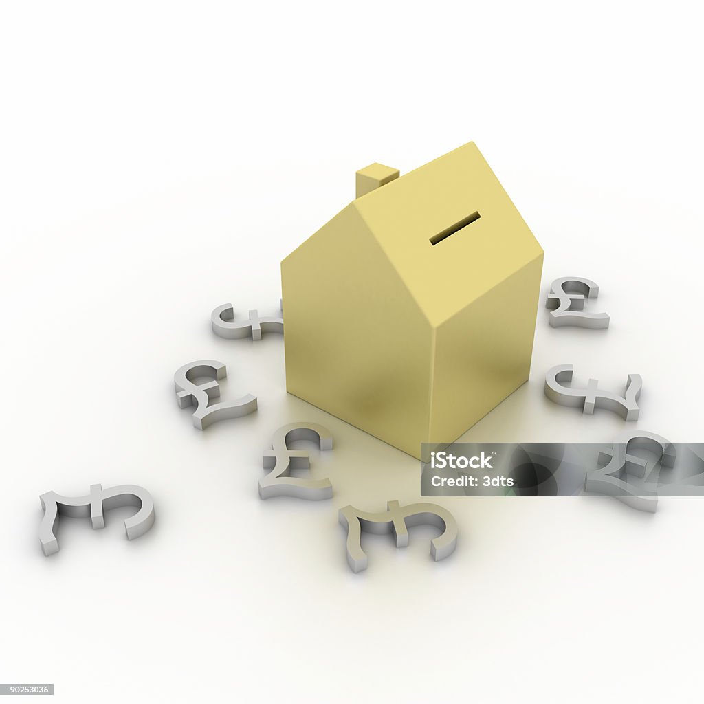 Inversiones de bienes raíces con la libra británica (símbolo - Foto de stock de Casa libre de derechos