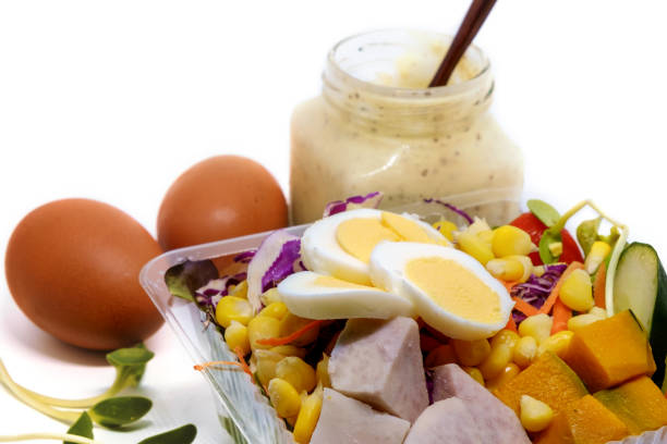 egg salad with mayonnaise, food