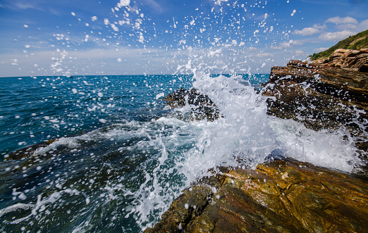 sea splash in the morning