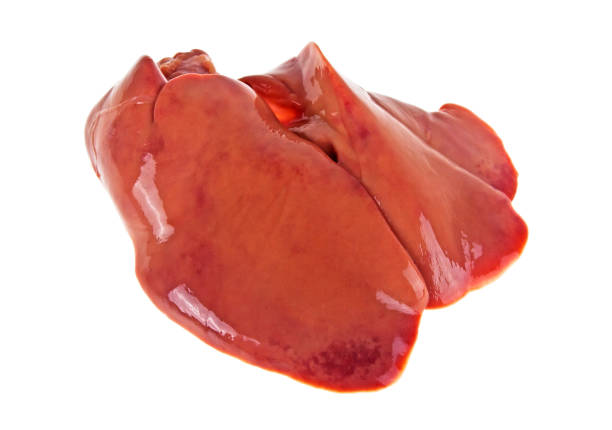 istock Raw chicken liver isolated on white background 902549064