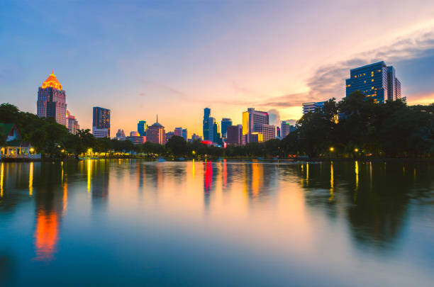 istock cityscapes at golden before the night. 902549580