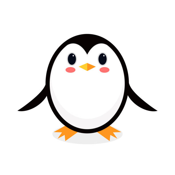 Cartoon penguin isolated on white background. Vector illustration. vector art illustration