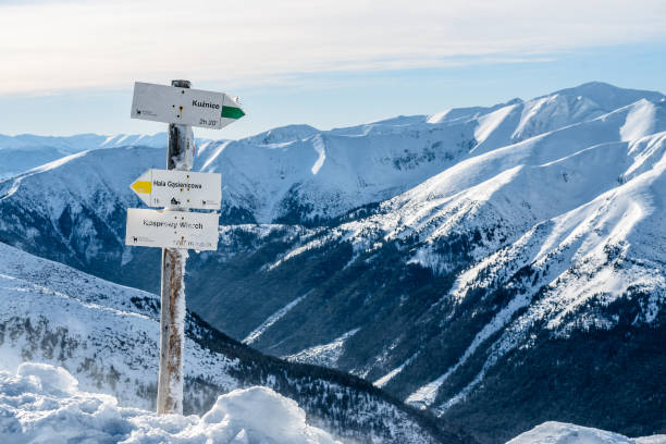 istock Tourist pointer trails near Kasprowy Wierch 902564162