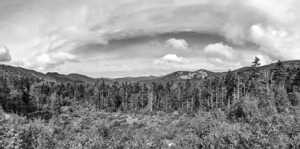 panoramic view to the white Mountains in New Hampshire