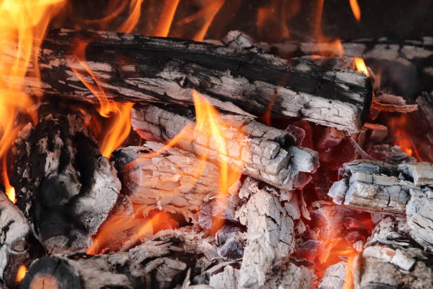 istock Wood burning in a fire which will eventually turn into coals which will be used to braai (cook) meat. 902579890