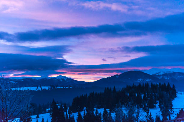 istock Winter sunset in Rarau Mountains 902584324